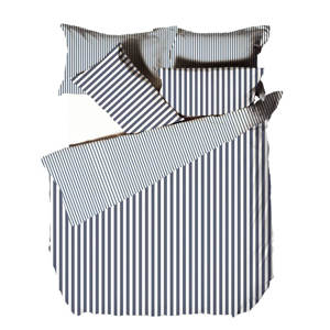 Yard Hebden Melange Navy/Grey Stripe Duvet Cover Set